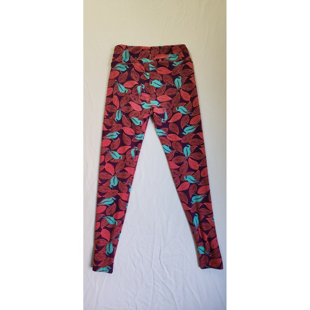 Women's Lularoe Teal and Red‎ Print Leggings One Size Buttery Soft Leggings